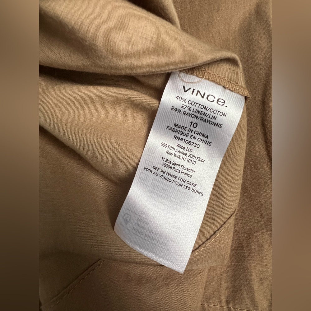 Vince Women’s Linen Blend Utility Button-Down Midi Skirt Size 10 - Picture 11 of 12